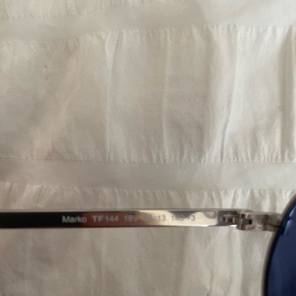 Tom Ford Silver and Blue Marko Aviator Sunglasses - Picture 4 of 6